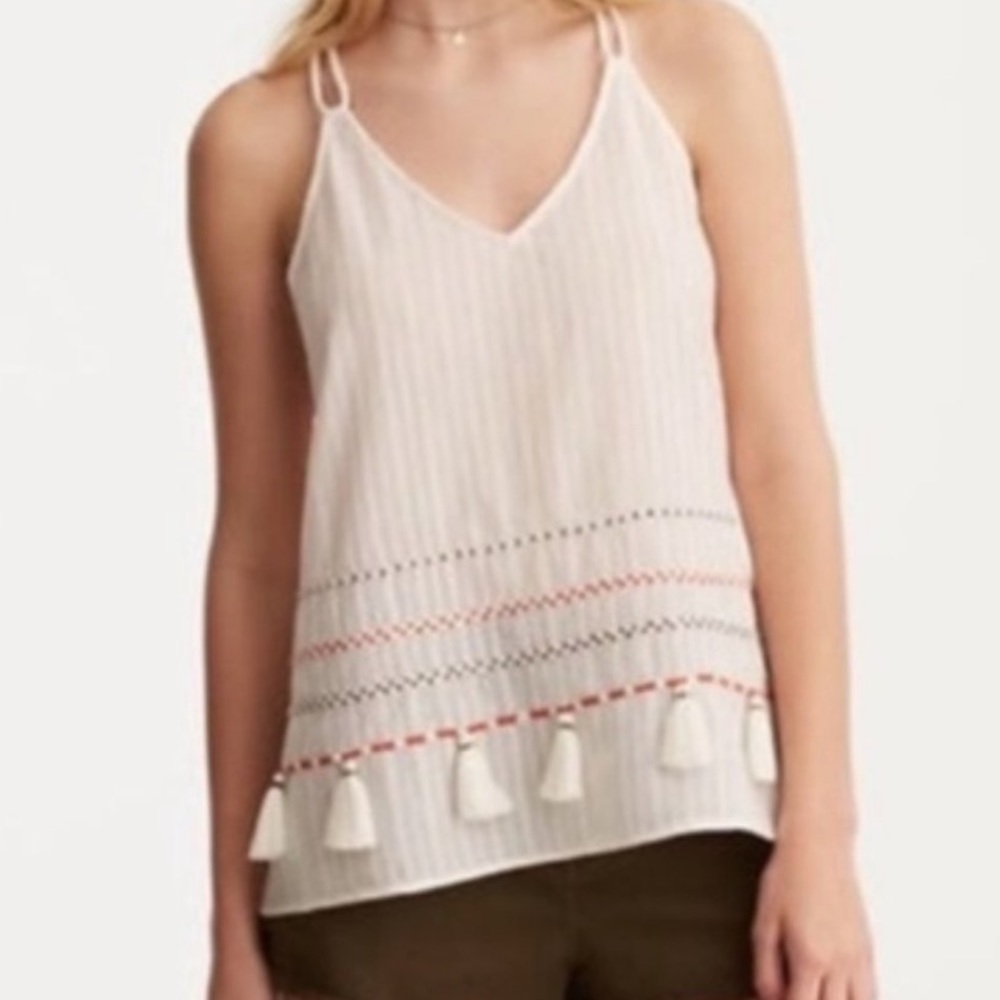 Lou & Grey Tassel Razor Back Tank Top
